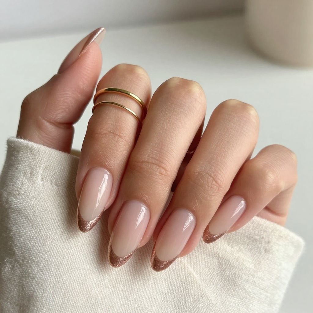 Rose Gold Shimmer Tips