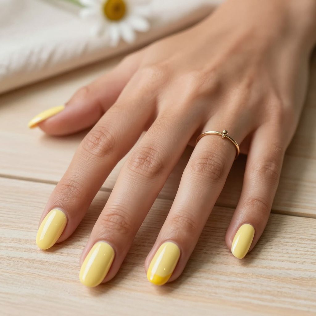 Lemon Sorbet Almond Nails