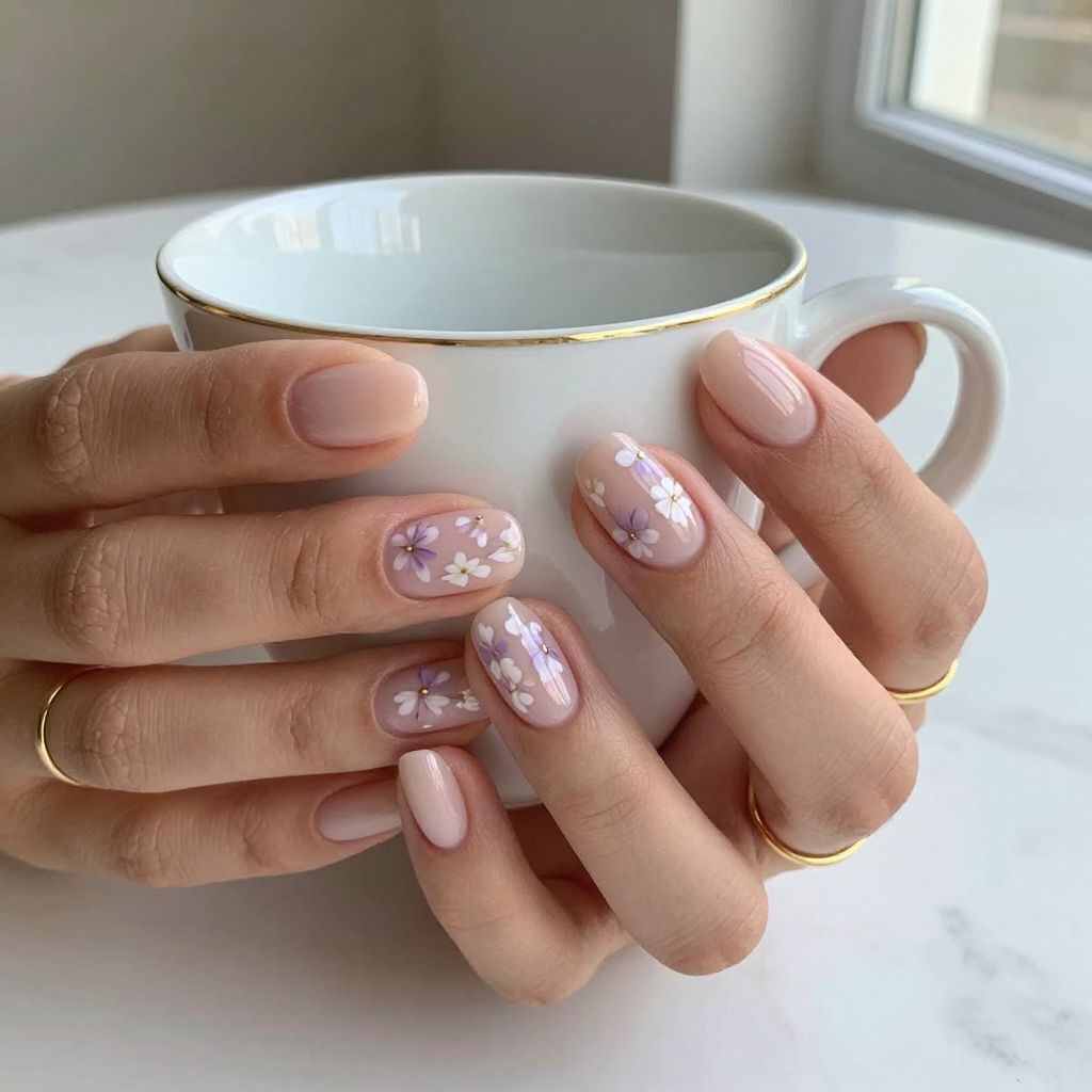 Soft Nude with Tiny Florals