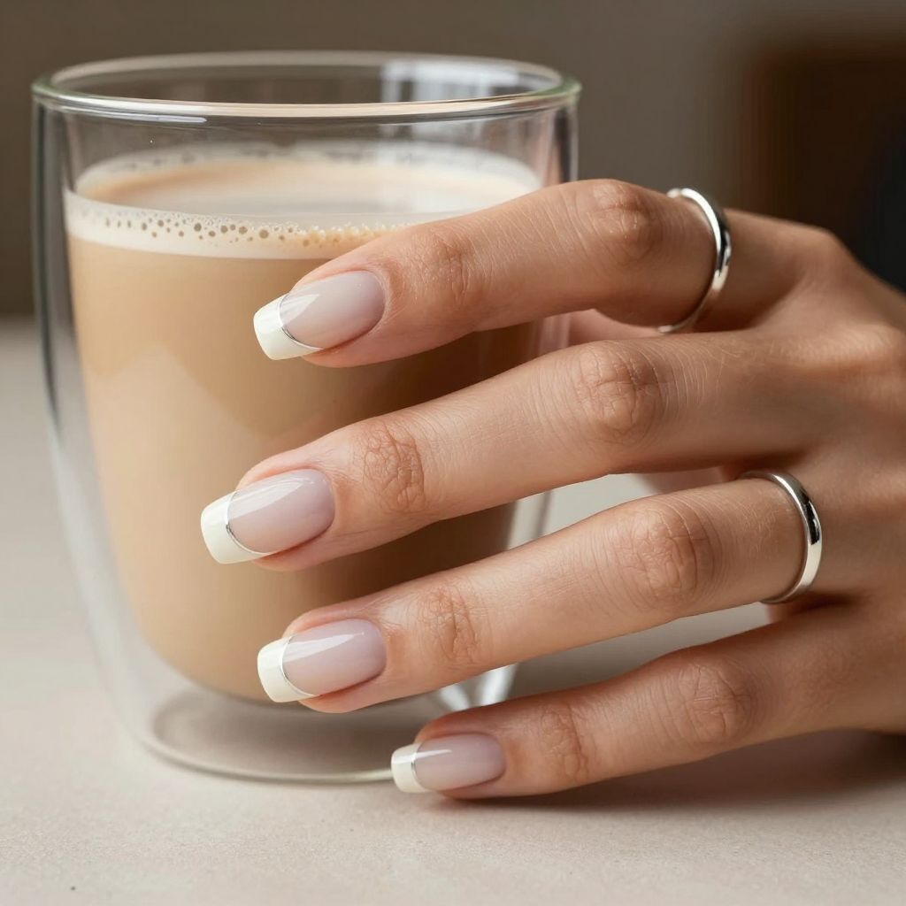 Milky French Remix Gel X nails