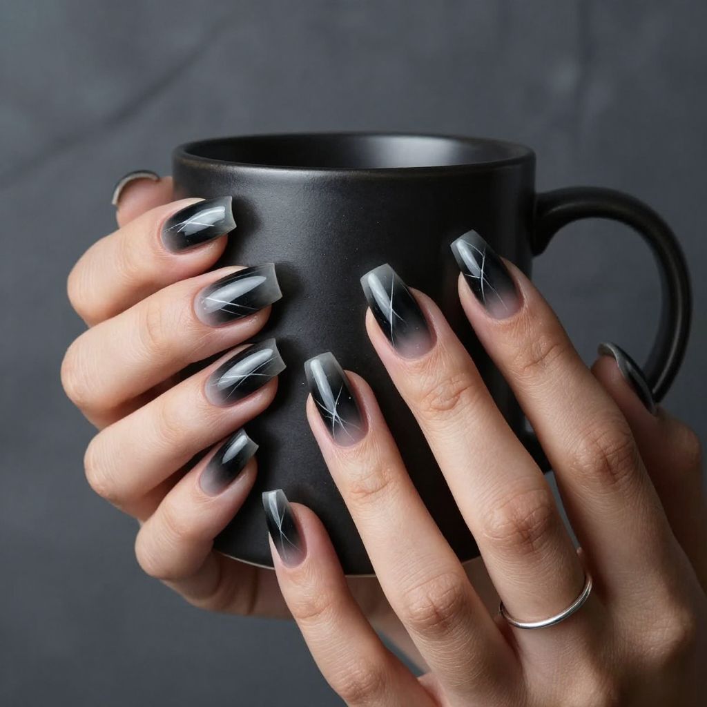 Smoky Quartz Sheer Gel X nails