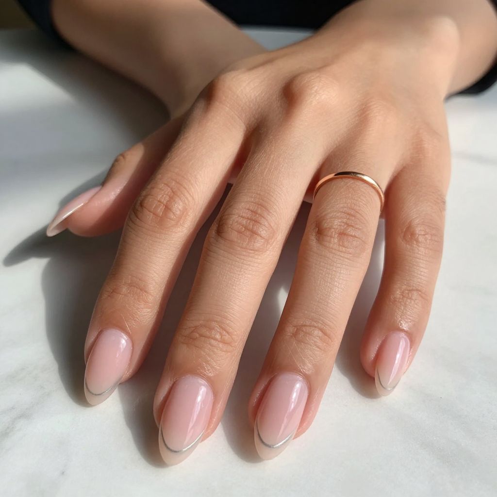 Sheer Pink Almond Nails