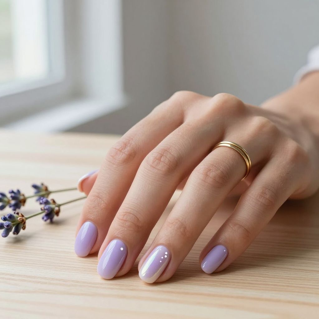 Short Lavender Nails