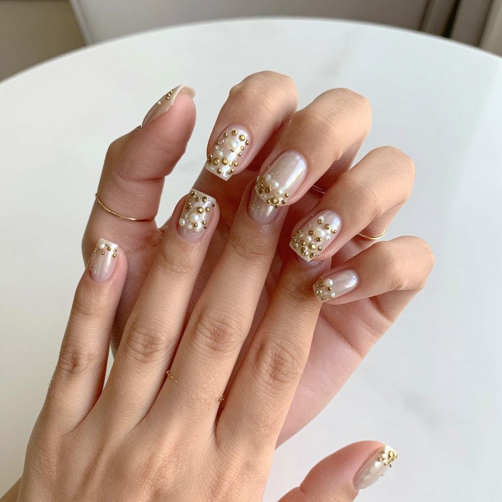 Champagne Pearl with Caviar Beads