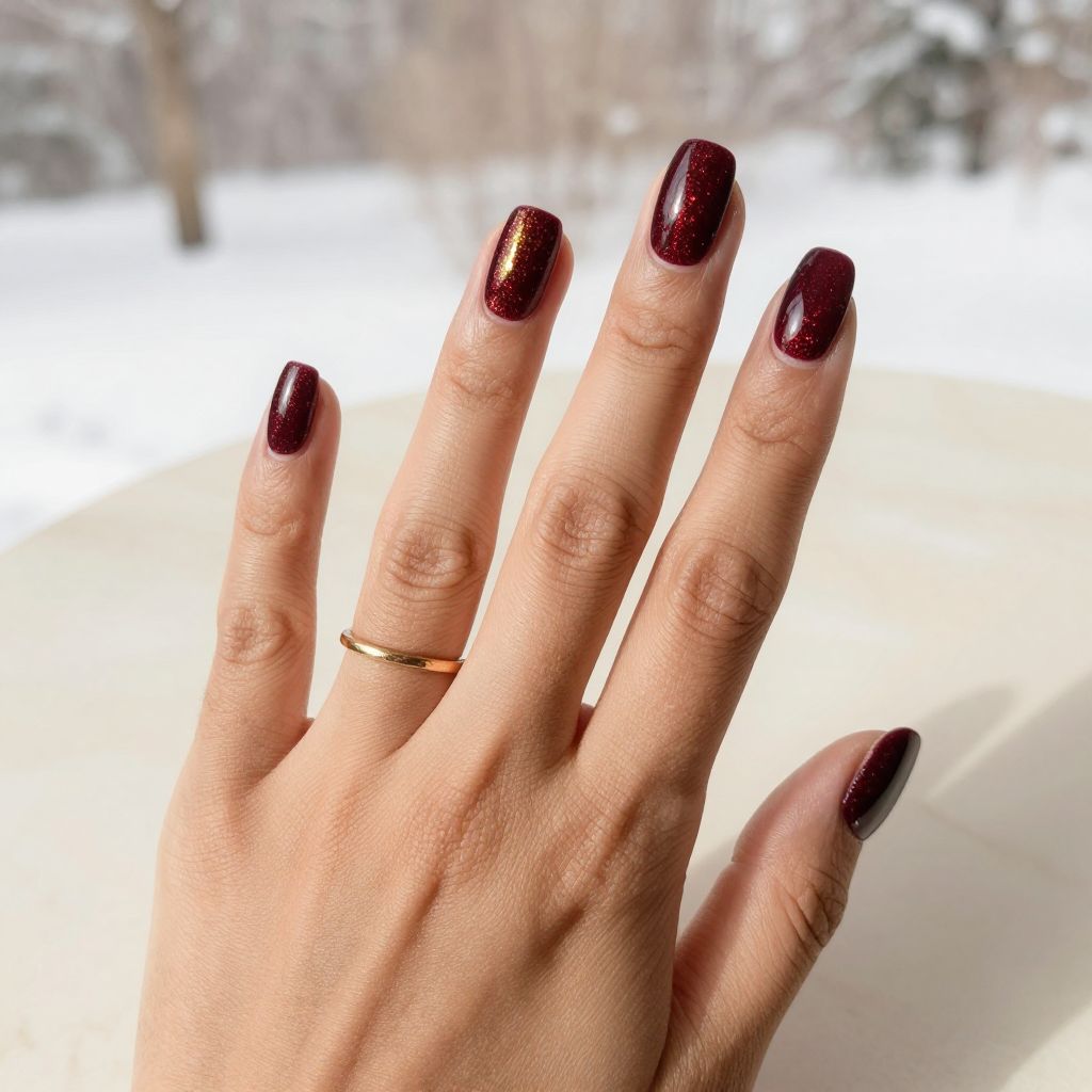 Deep Burgundy Glitter Velvet