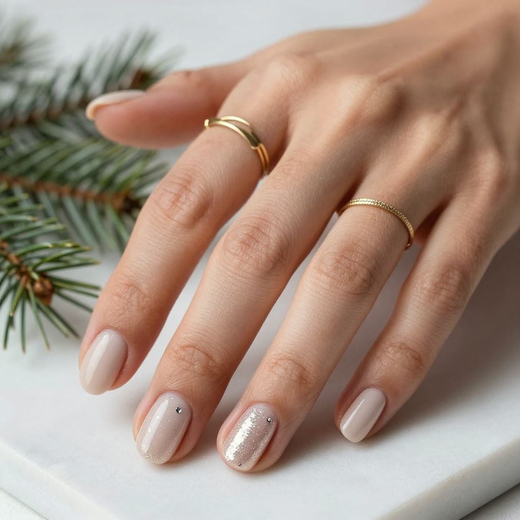 Minimal Nude Glitter Wash