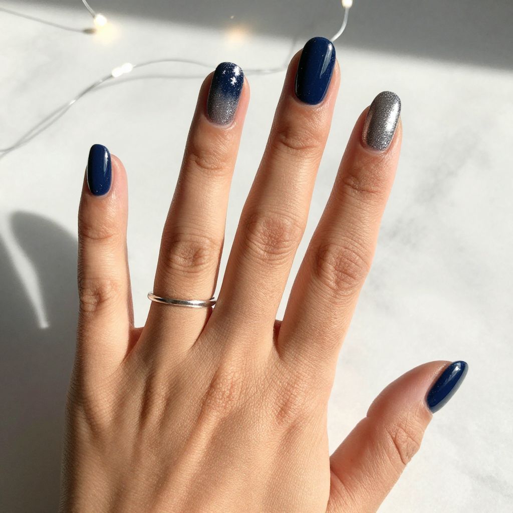 Midnight Blue Glitter Stars