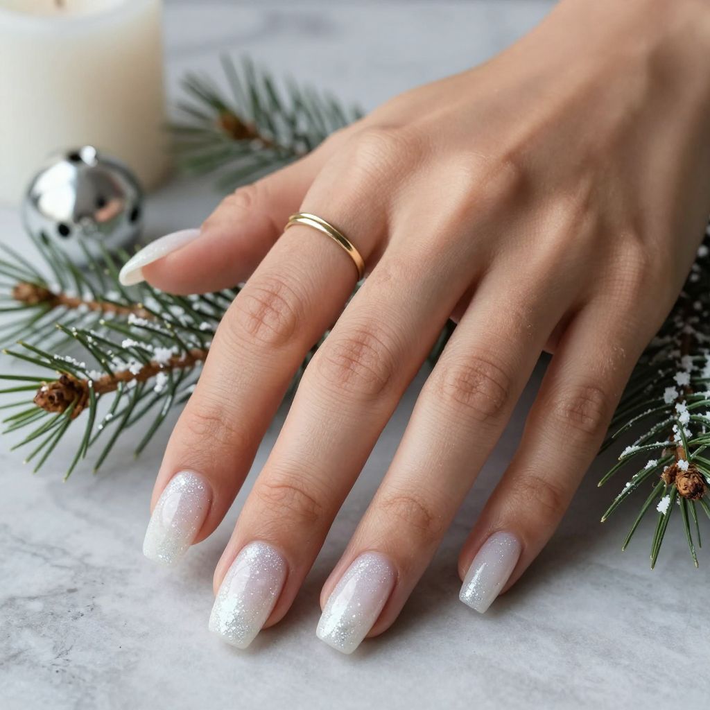 Frosted White Glitter Fade