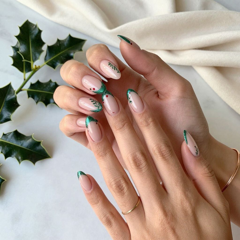 Glittering Holly Tips