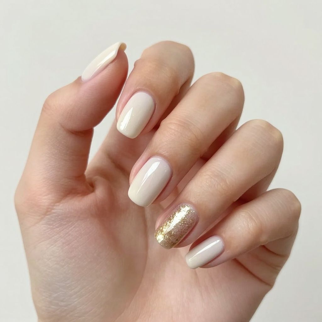 Glitter French nails idea 1