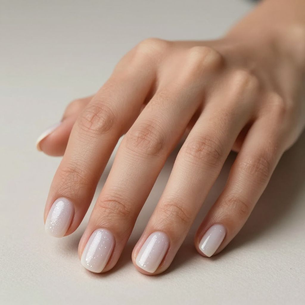 Glitter French nails idea 10