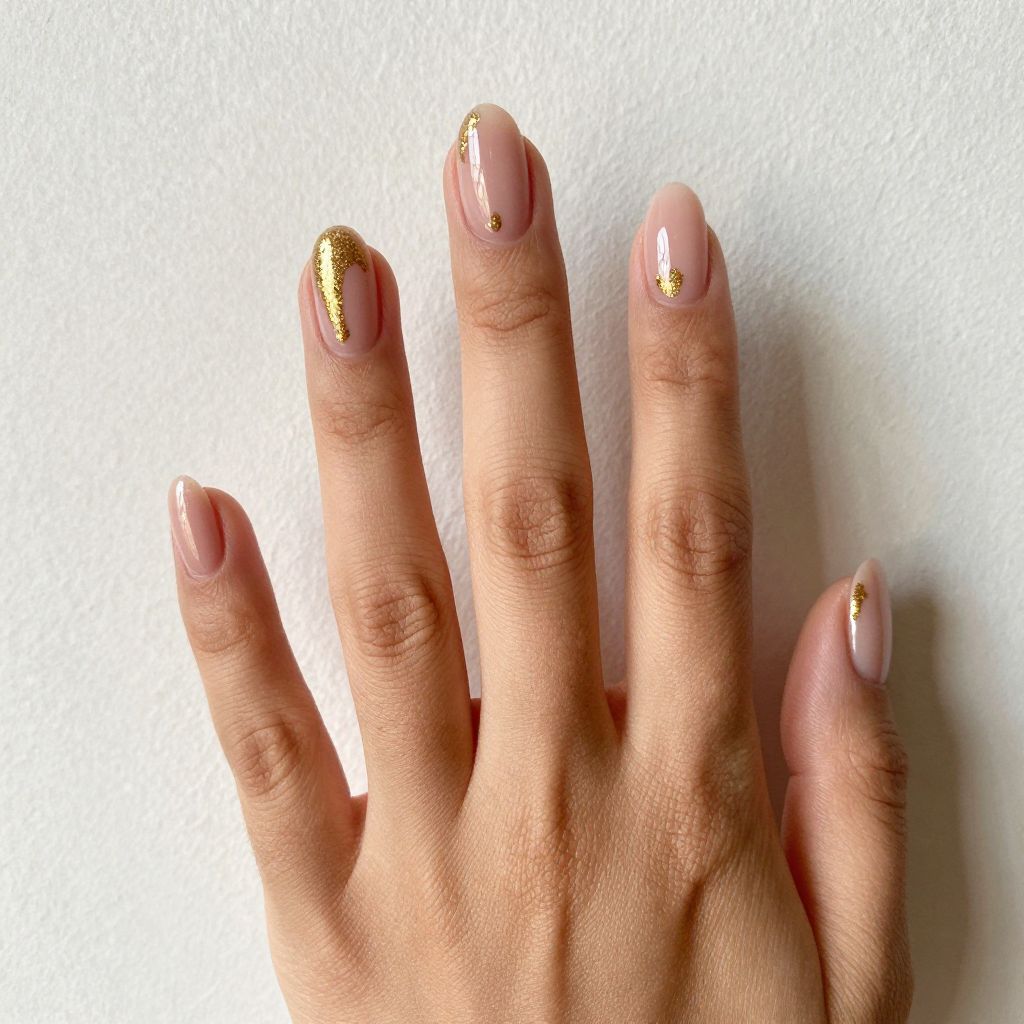 Glitter French nails idea 14