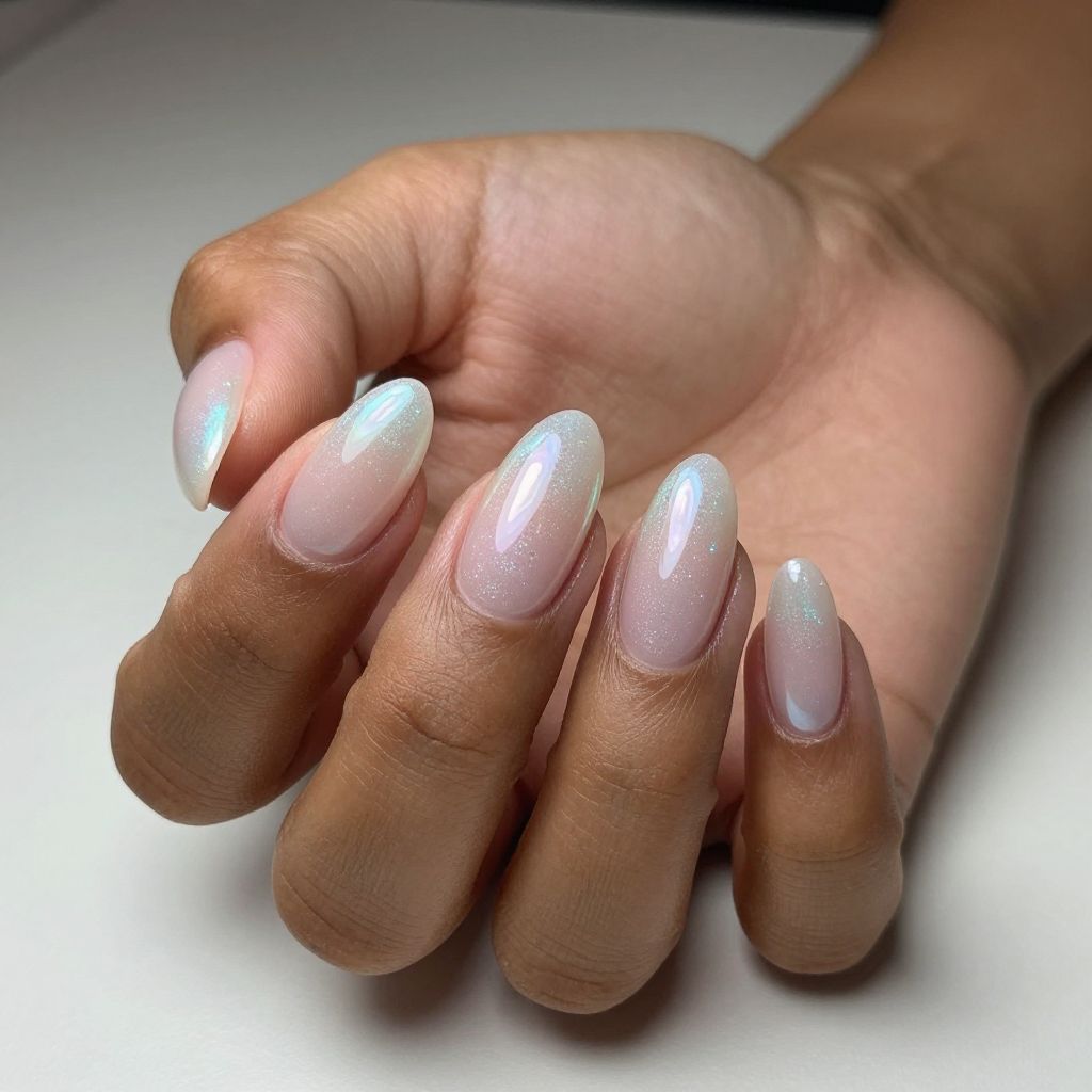 Glitter French nails idea 15