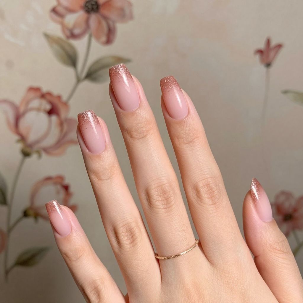 Glitter French nails idea 2