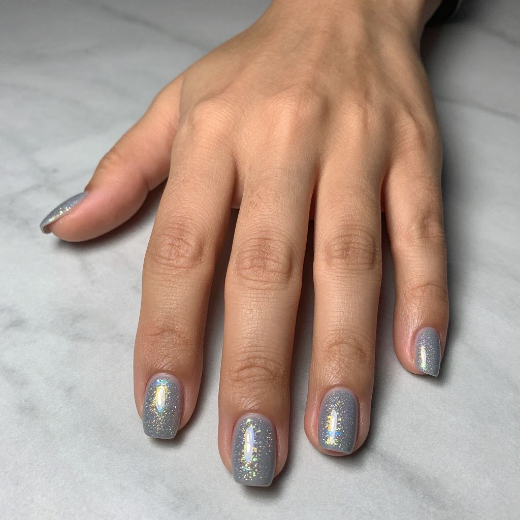 Glitter French nails idea 3