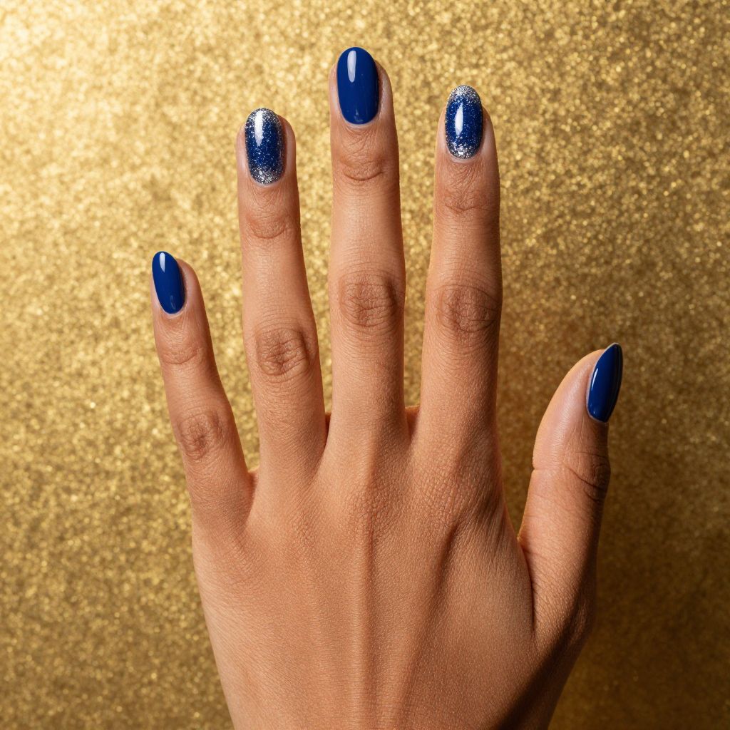 Glitter French nails idea 5