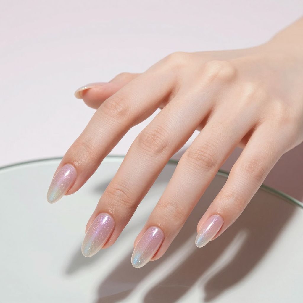 Glitter French nails idea 8