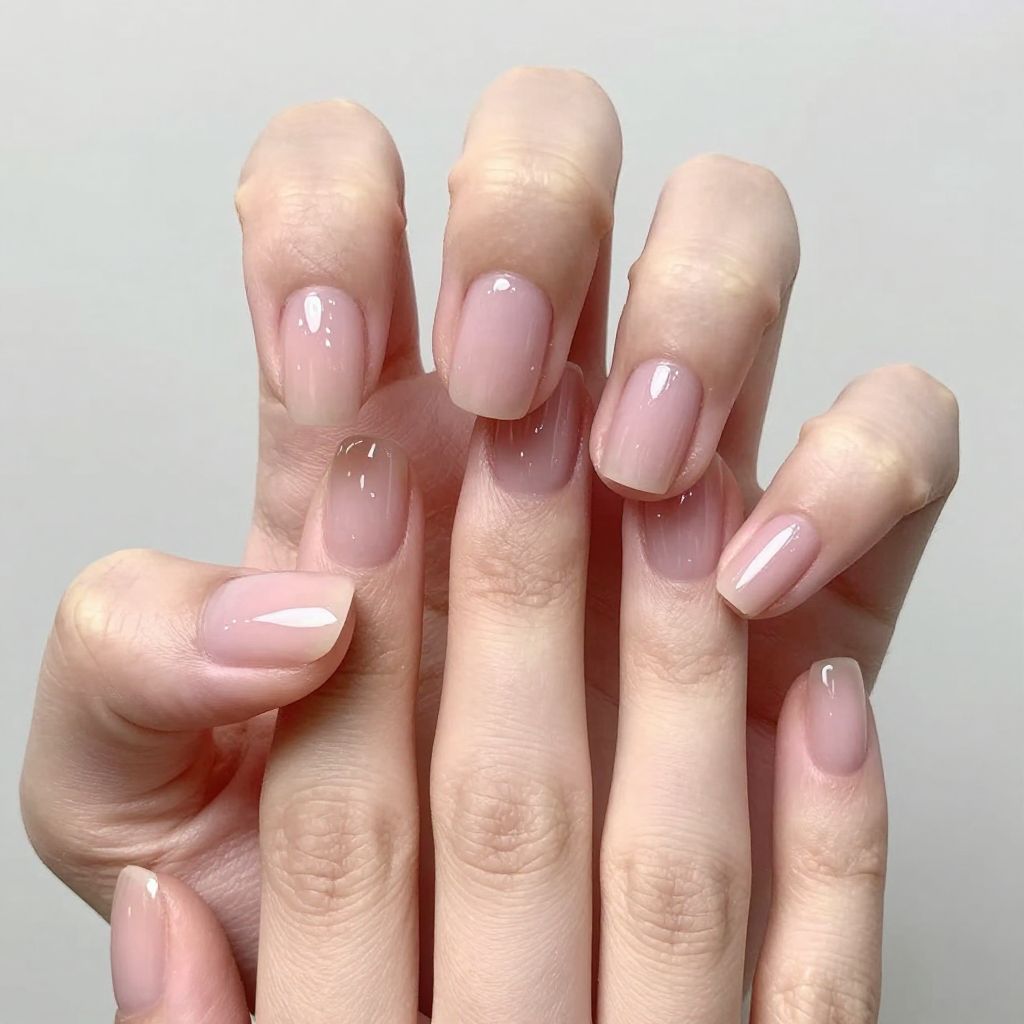 Glitter Nail Designs minimalist clear glitter geometric nail idea 15