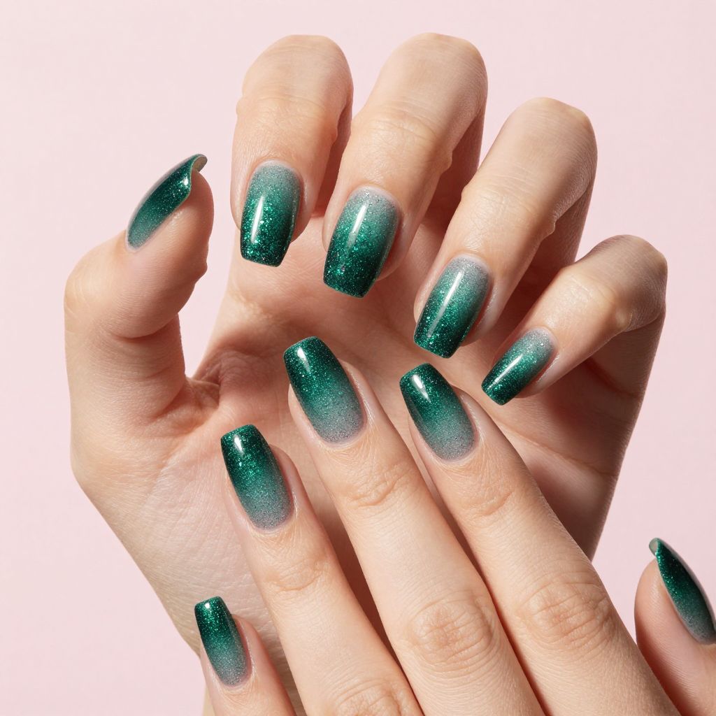 Glitter Nail Designs ombre glitter gradient nail idea 2