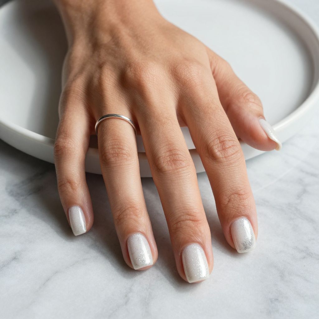 Silver Dust Square Nails