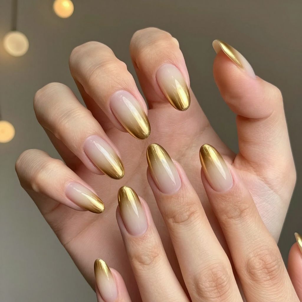 Gold nail idea 2