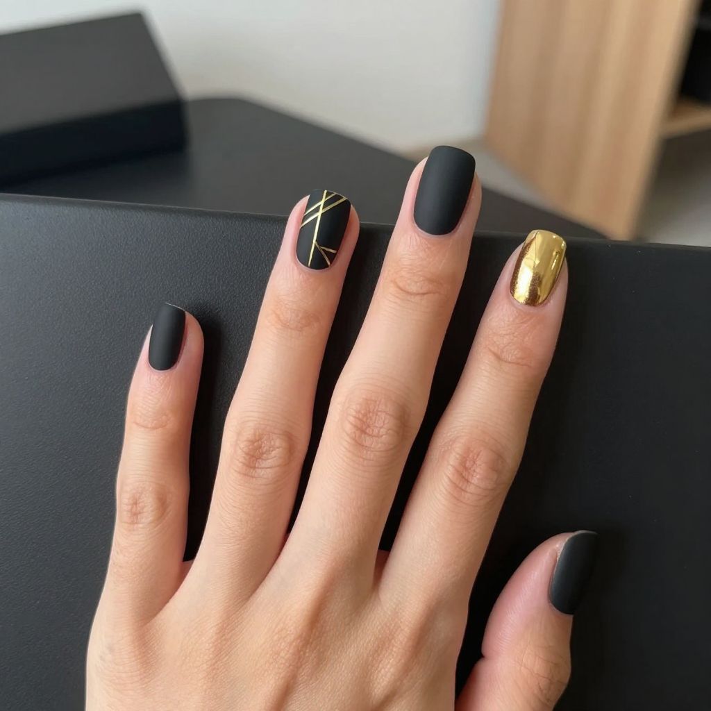 Gold nail idea 3