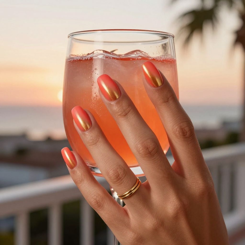 Ombre Sunset Gold nail design