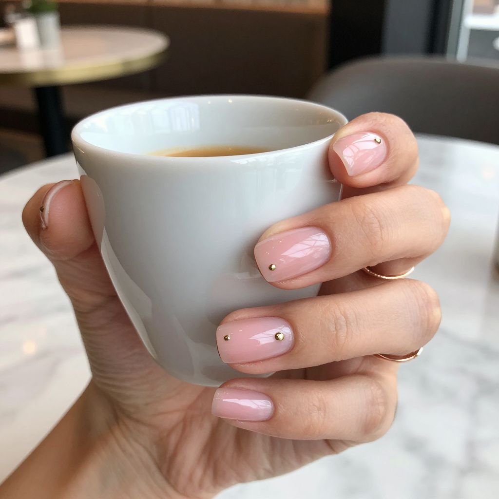 Minimal Dot Spark nail design