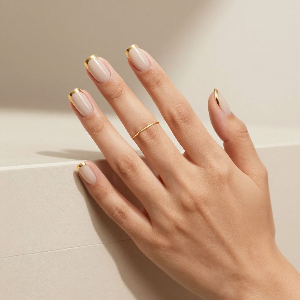 Molten Chrome Tips nail design