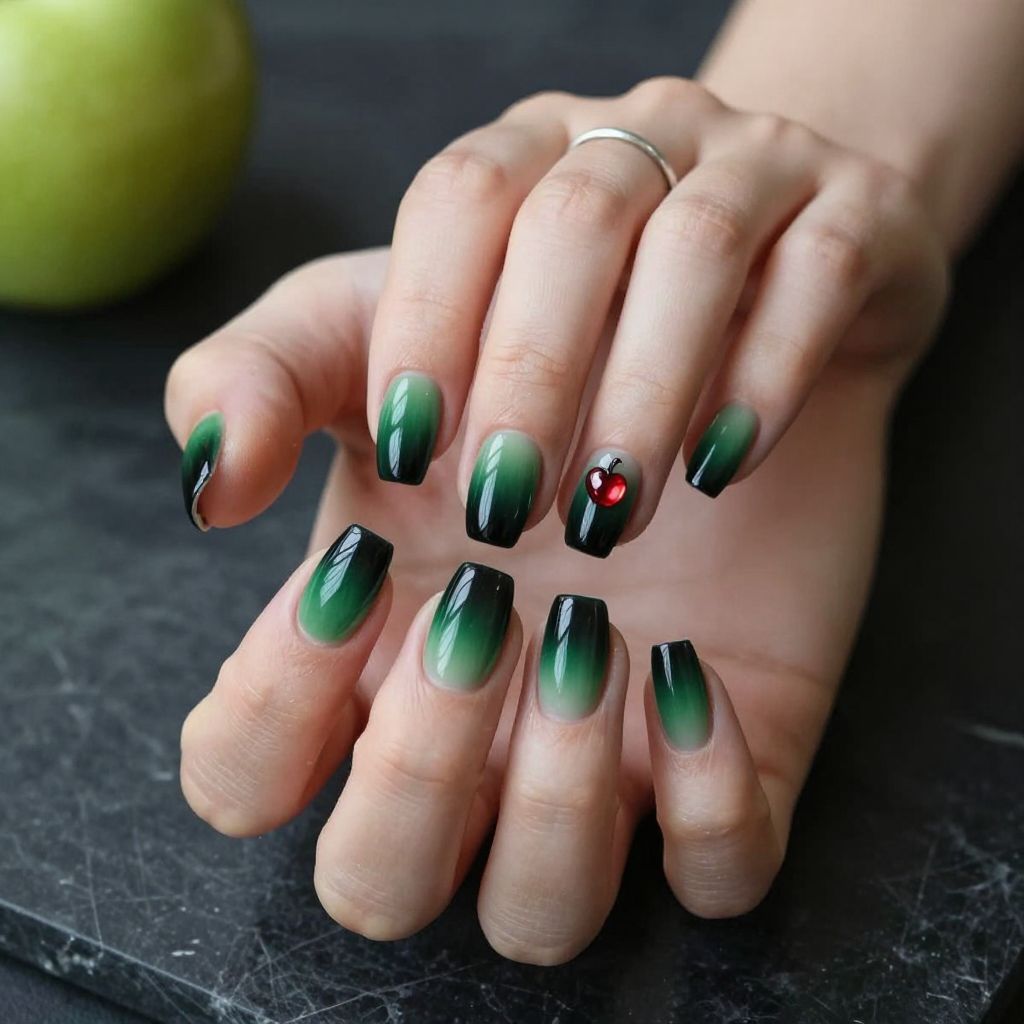 Poison apple tips goth nails