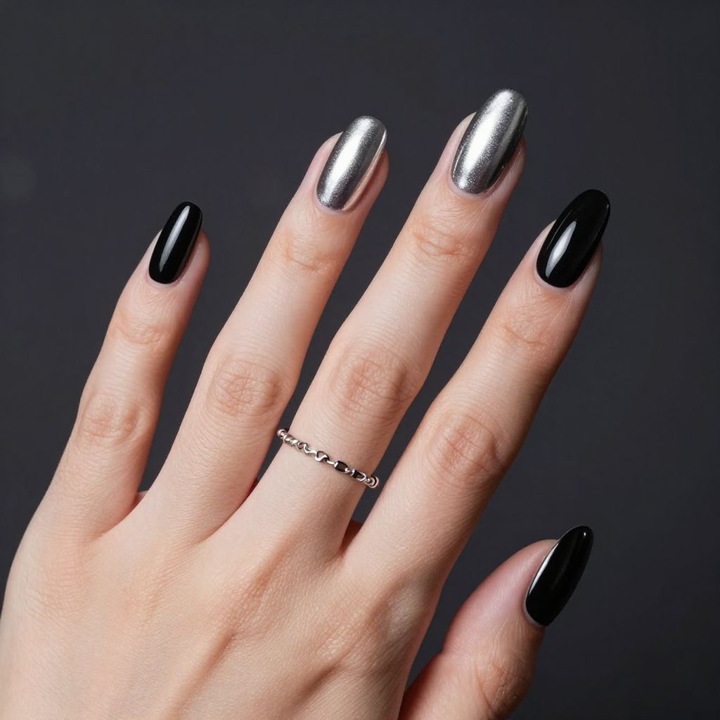 Chrome raven talons goth nails