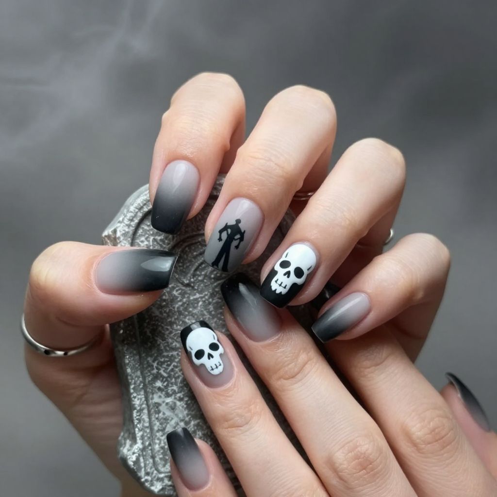 Graveyard gradient goth nails
