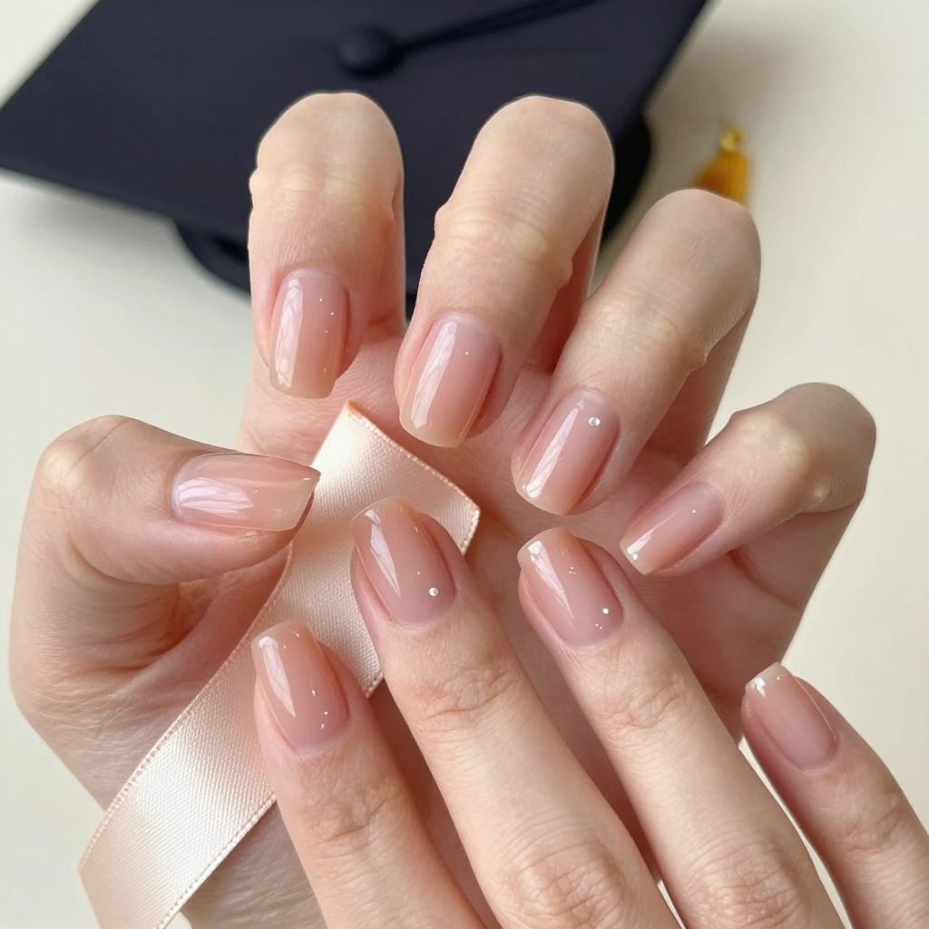 Peachy Clean Sheer Pop graduation nails