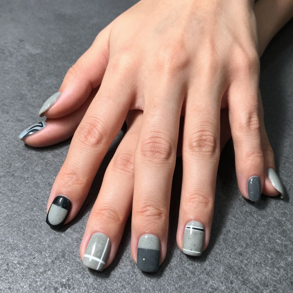 Gray nail idea 10