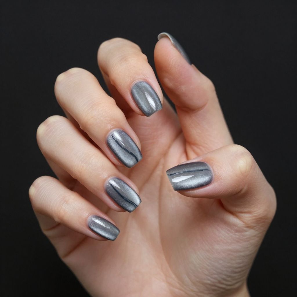 Gray nail idea 12