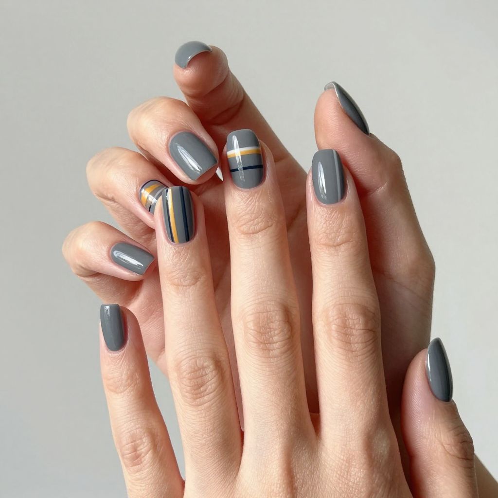 Gray nail idea 14