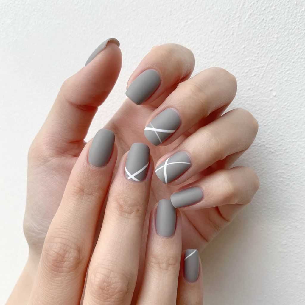 Gray nail idea 3