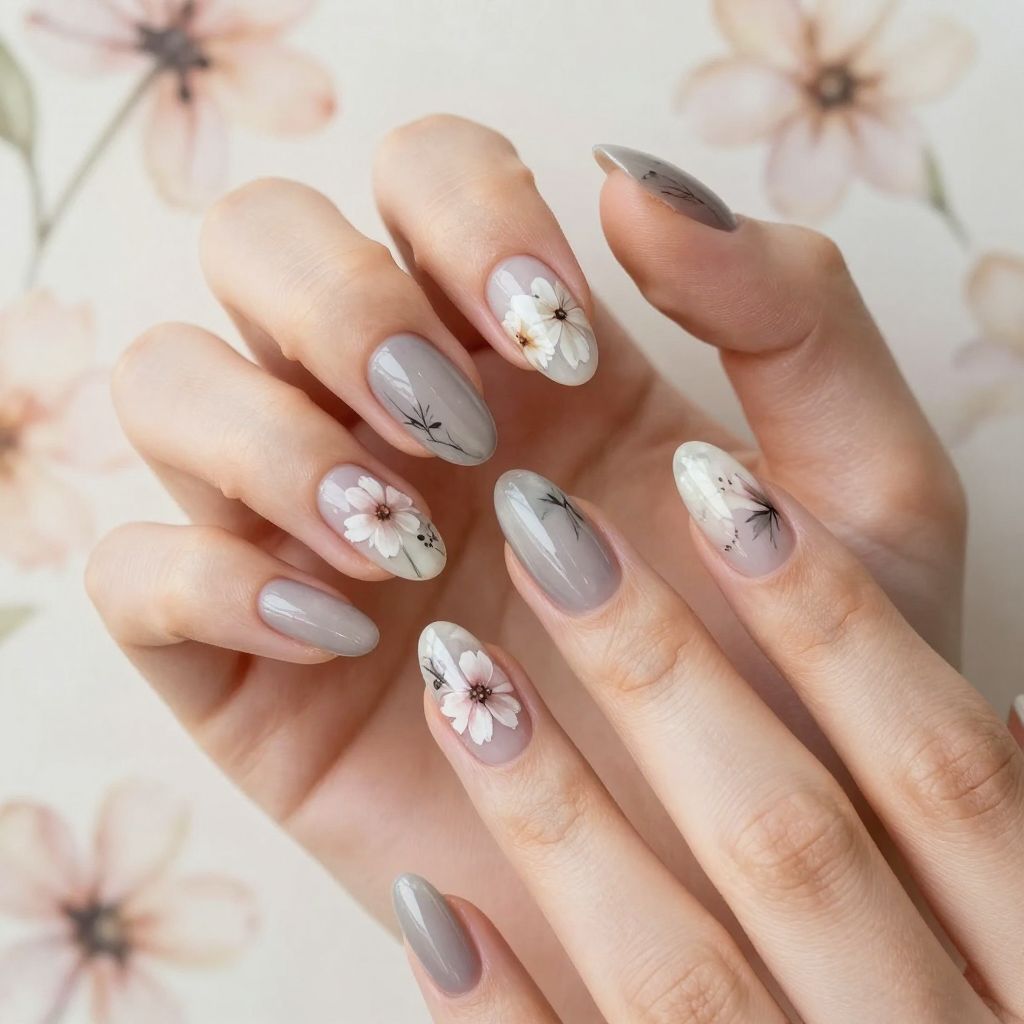 Gray nail idea 7
