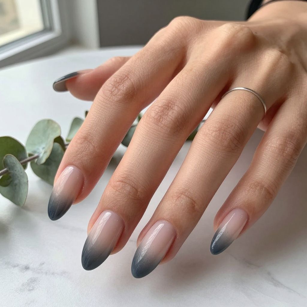 Gray Nail Ideas - Smoky Ombré Gray Nails