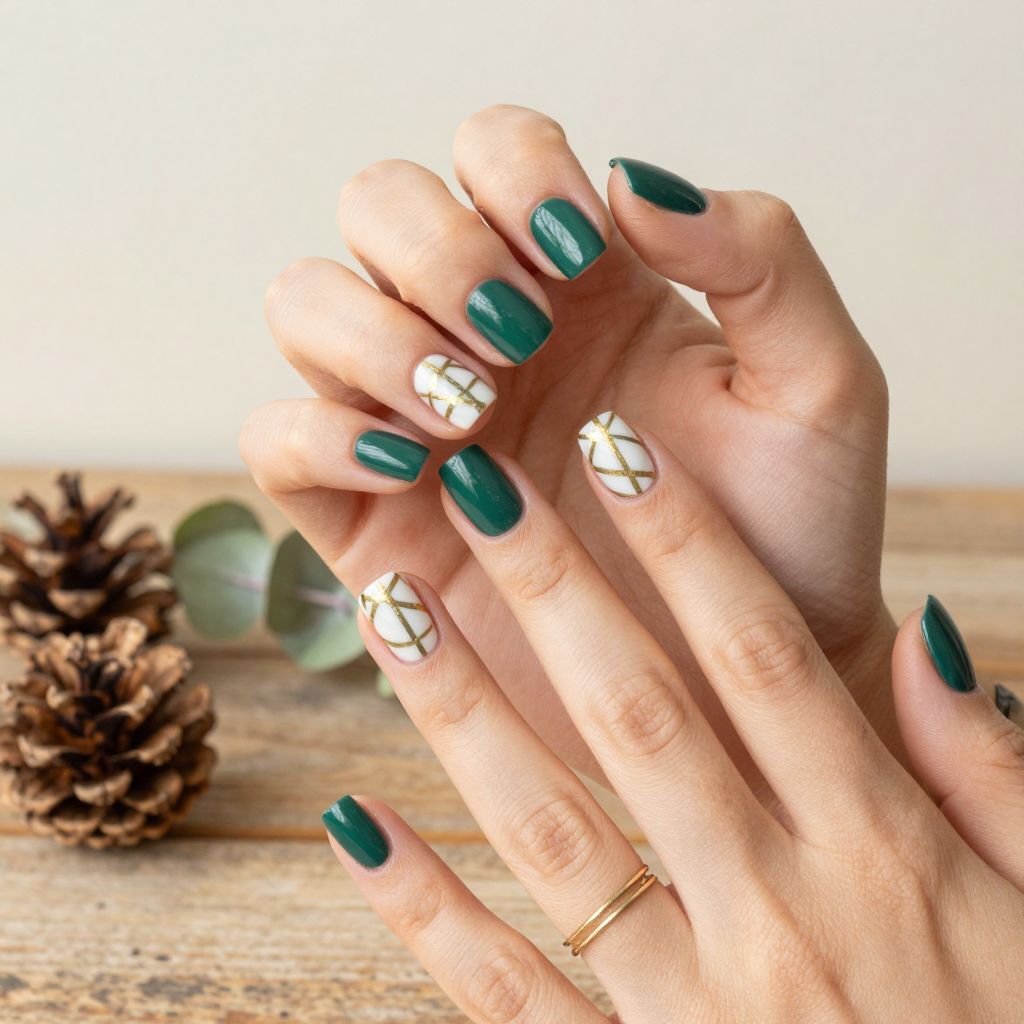 Green Christmas Nail Ideas 10