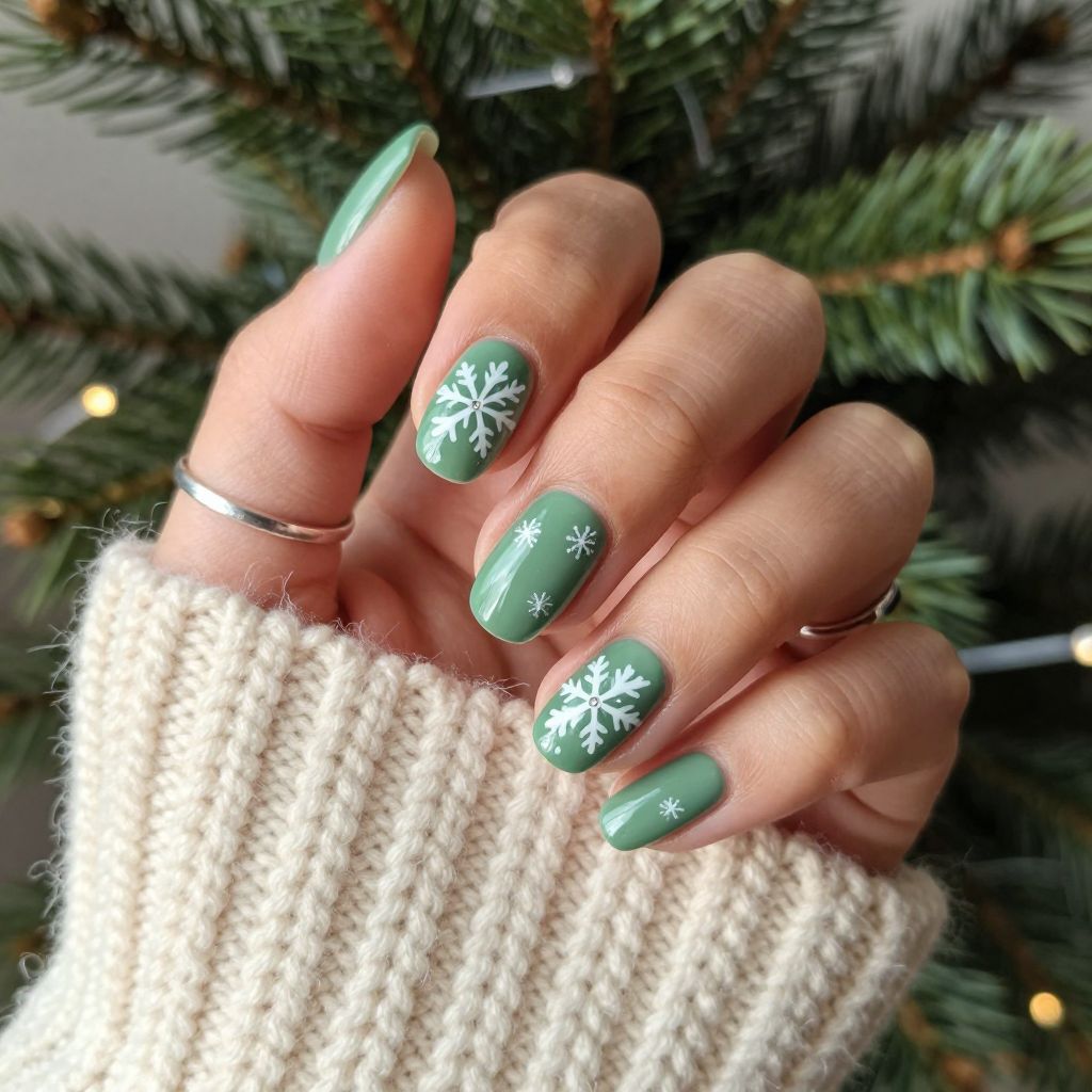 Green Christmas Nail Ideas 11