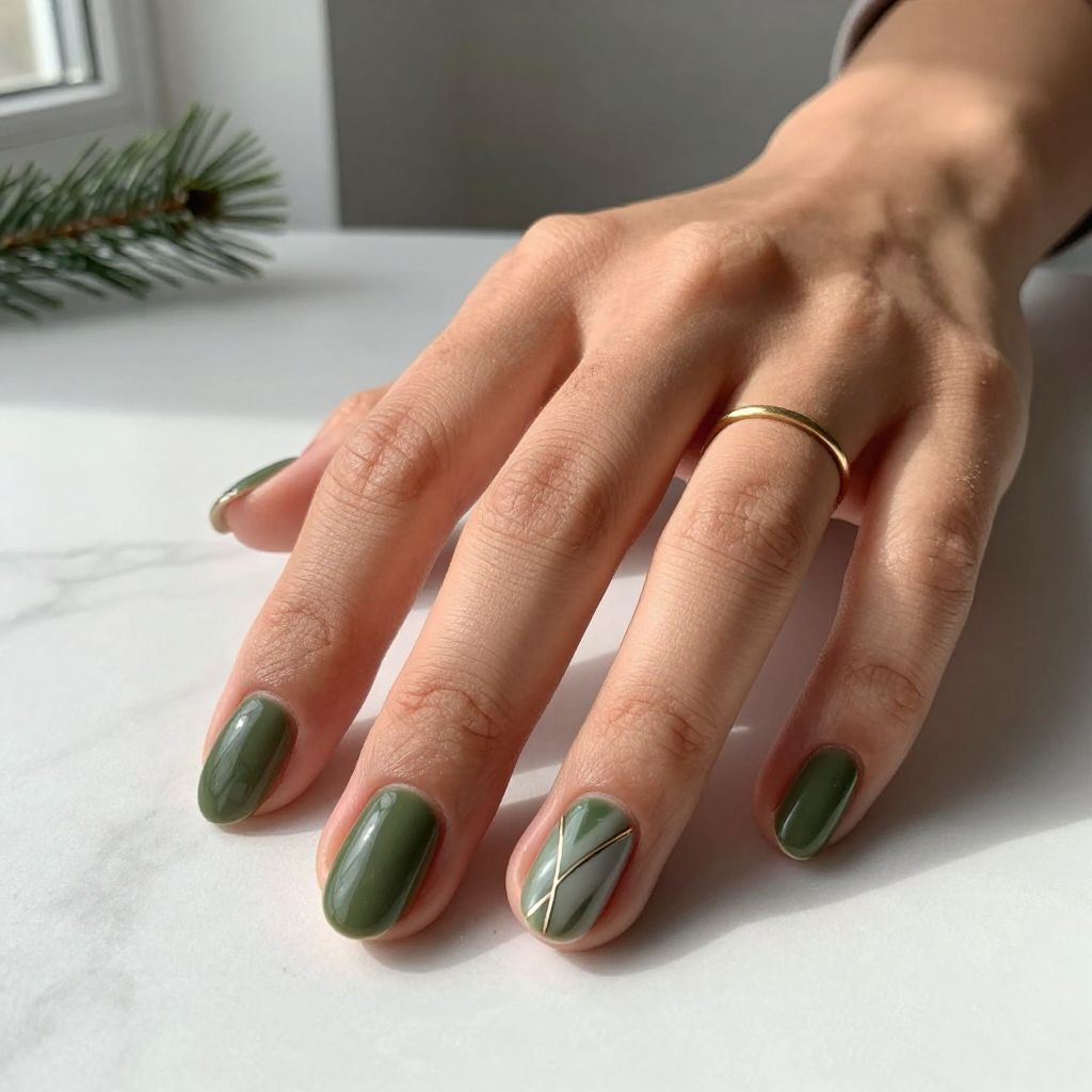 Green Christmas Nail Ideas 12