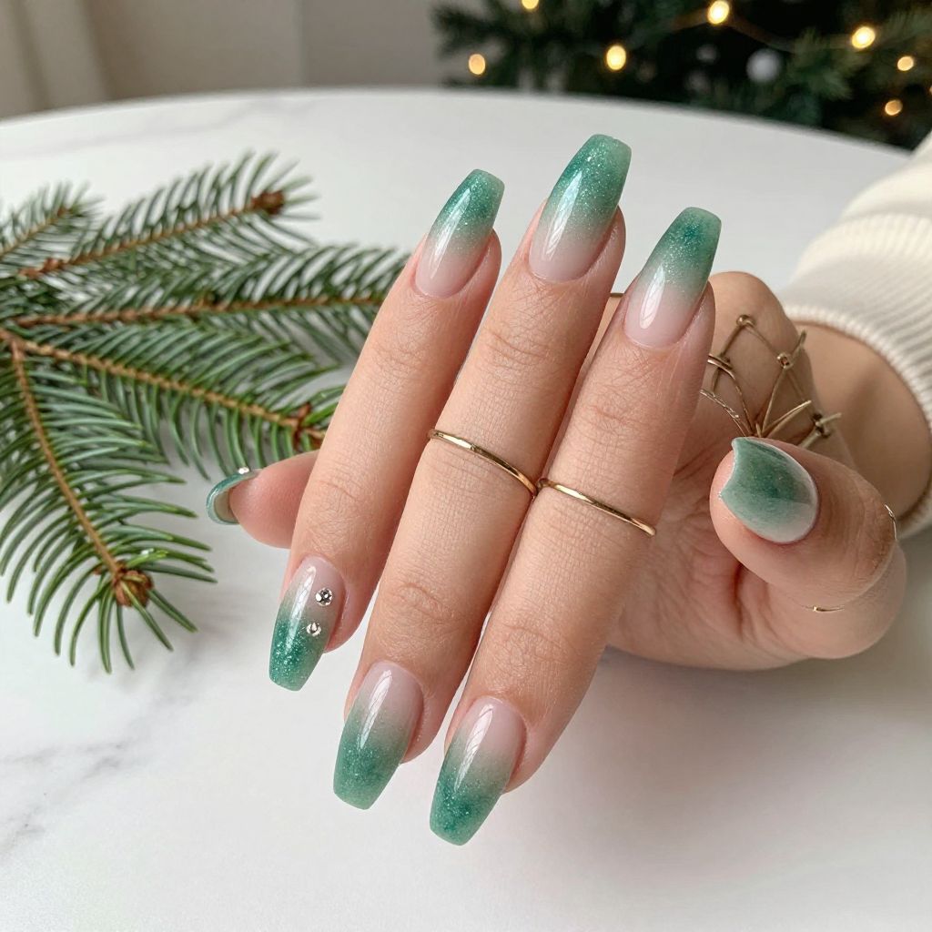 Green Christmas Nail Ideas 13