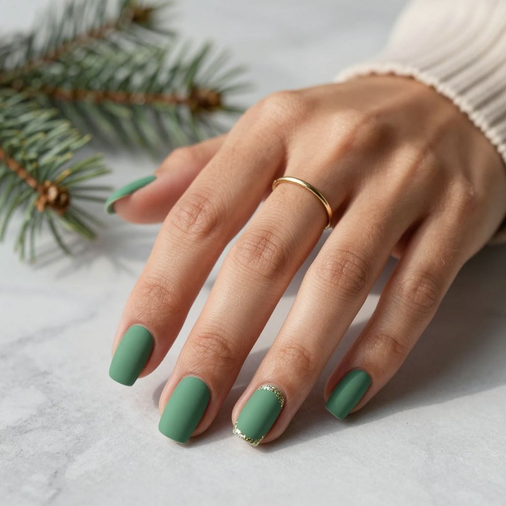 Green Christmas Nail Ideas 6