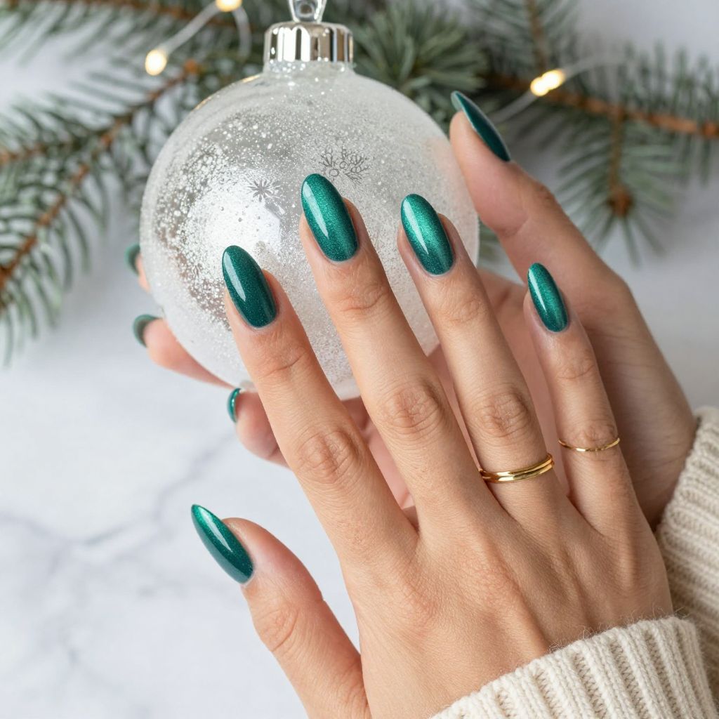 Green Christmas Nail Ideas 9