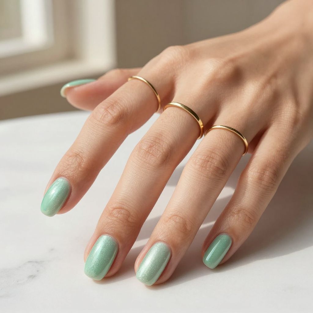 Celadon Green with Subtle Shimmer