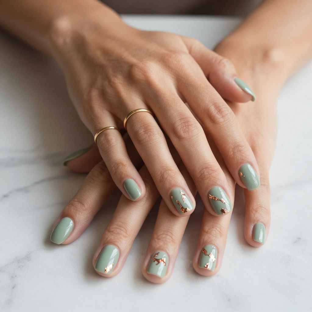 Sage Green with Copper Foil Accents