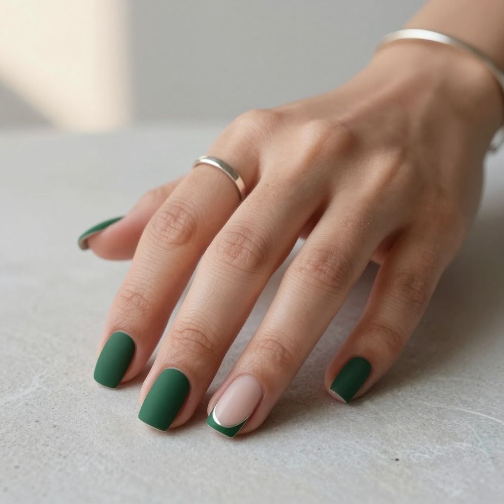 Forest Green with Negative Space