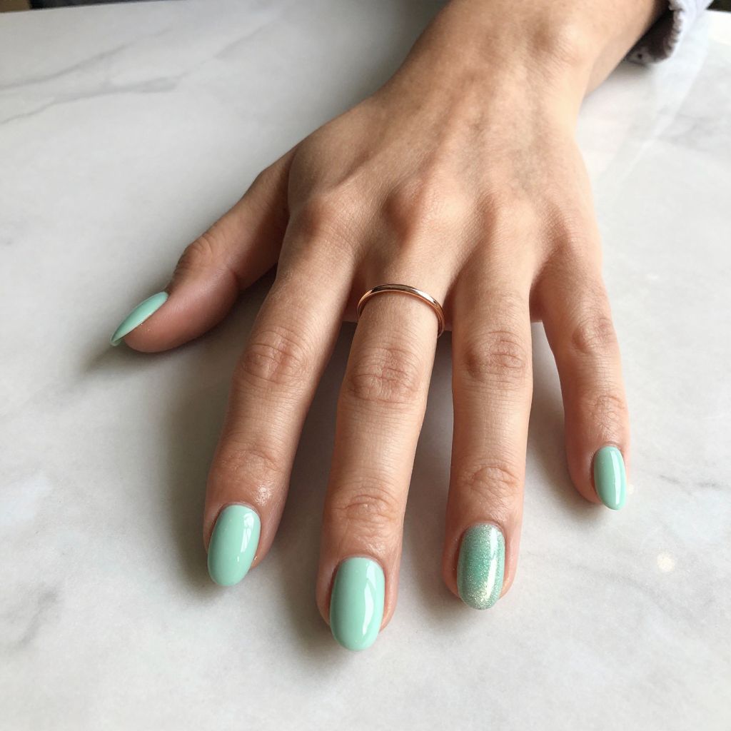 Seafoam Green Glitter Gradient