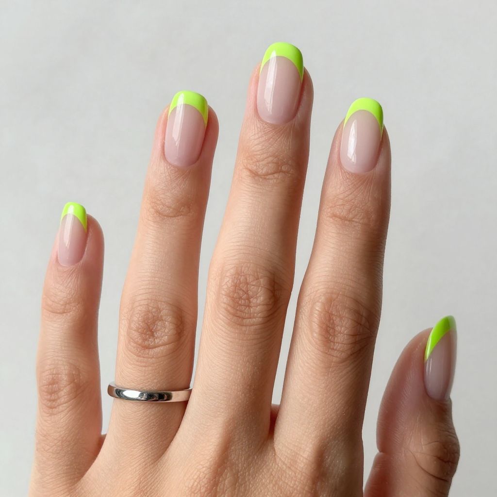 Neon green tip nail ideas